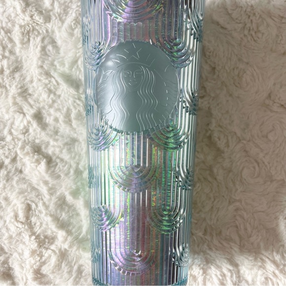 NWT STARBUCKS Rare Mermaid Scale Iridescent Cold Cup Tumbler 24oz Venti 2022 - Picture 3 of 6